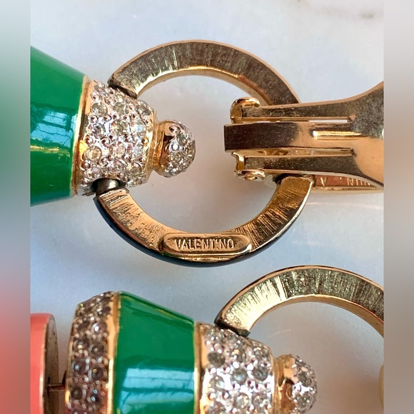 VALENTINO ❌SOLD❌HAUTE COUTURE 6 in TASSEL EARRINGS VINTAGE 1980s SPECTACULAR XXL - Picture 6 of 11